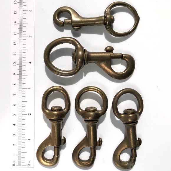 lot of 5 Vintage Brass Rigging Swivel Snap Clasp Hook Clip Made Italy and Japan - Picture 3 of 8